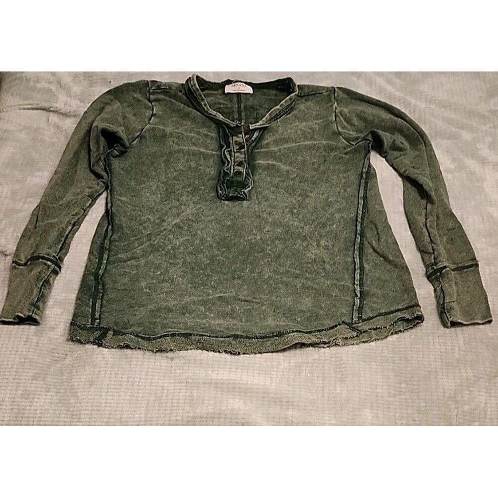 Zenana Long Sleeve Green Sweatshirt Size Small